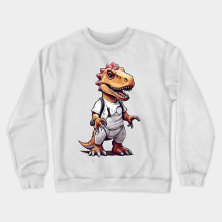 Pandicorn T Rex Dinosaur Cartoon Crewneck Sweatshirt